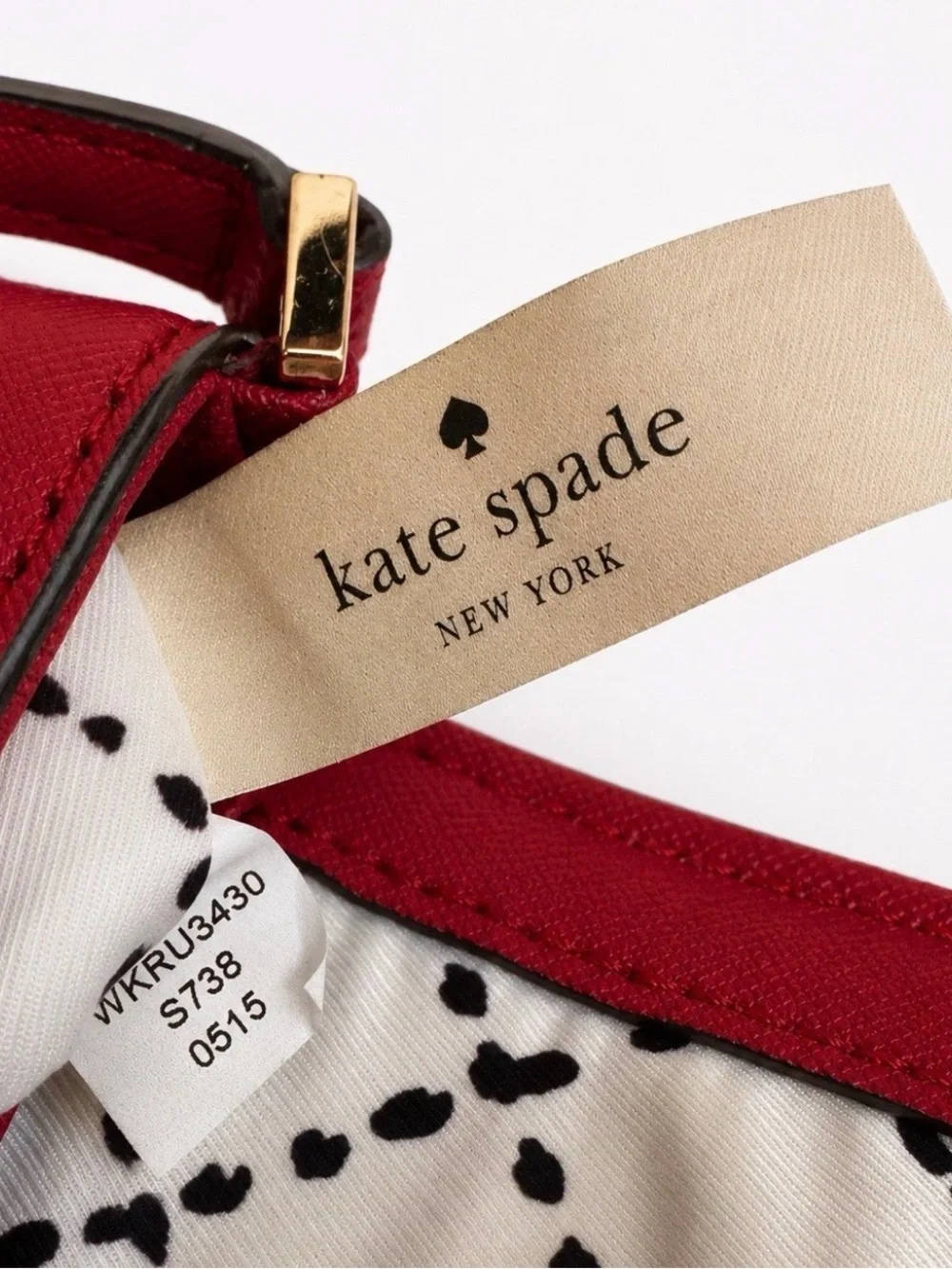 Kate Spade Newbury Lane Sally Red Saffiano Leather Crossbody Bag Gold EUC